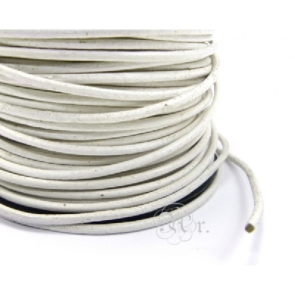 Cordon Cuero 2 Mm. 20 M. Blanco