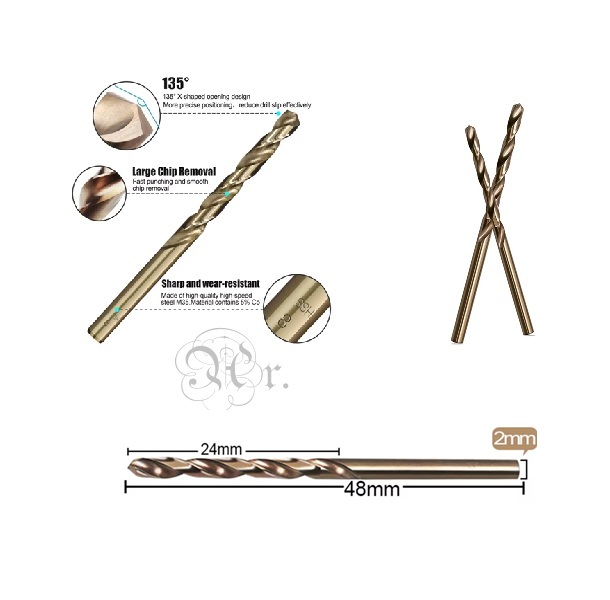 Set 2 Brocas Hss Cobalto 2 Mm.