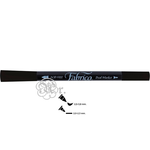 Rotulador Fabrico Textil Doble Punta Negro