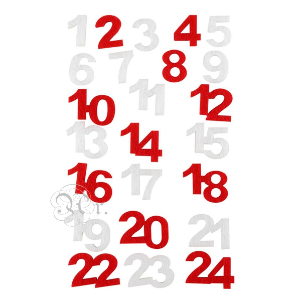 Numeros Adviento Fieltro 2 Cm.