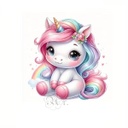 [0886025] Transfer Textil Dtf 18*18 Cm. Unicornio