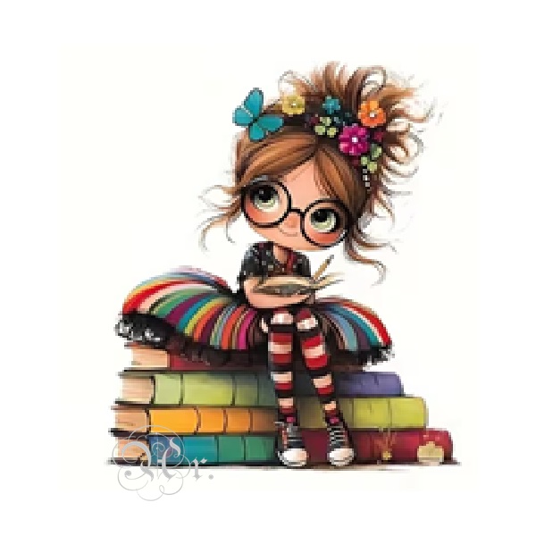 Transfer Textil Dtf 22*22 Cm. Estudiante Leyendo