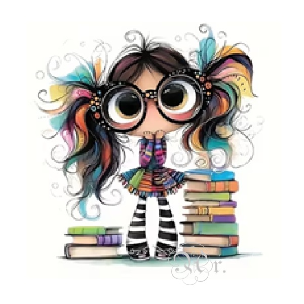 Transfer Textil Dtf 22*22 Cm. Estudiante Gafotas