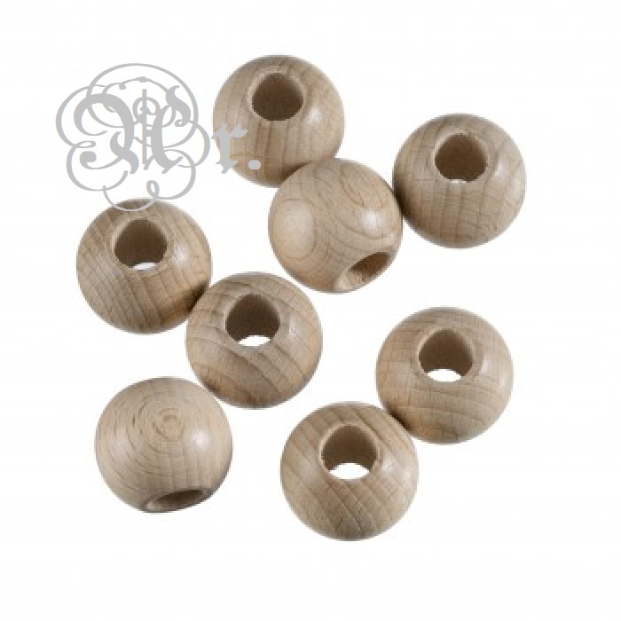 Bola Madera Macrame 25 Mm. 8 U.