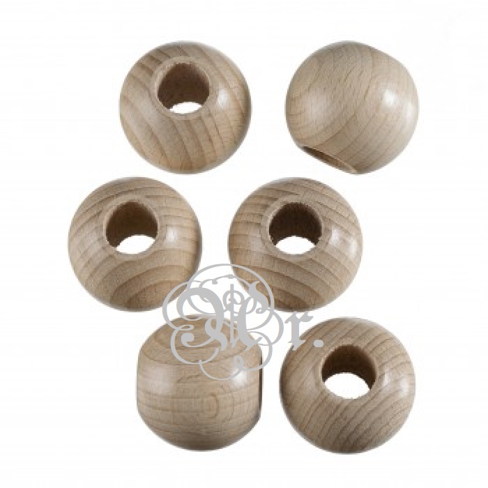 Bola Madera Macrame 30 Mm. 6 U.