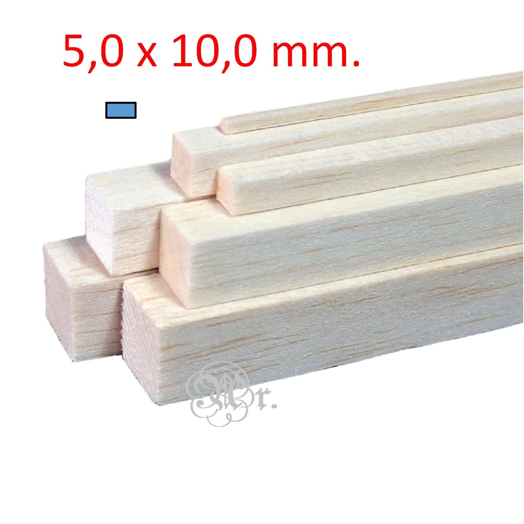 Liston Balsa 5*10*1000 Mm.