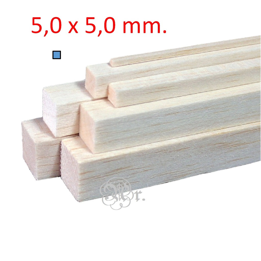 Liston Balsa 5*5*1000 Mm.