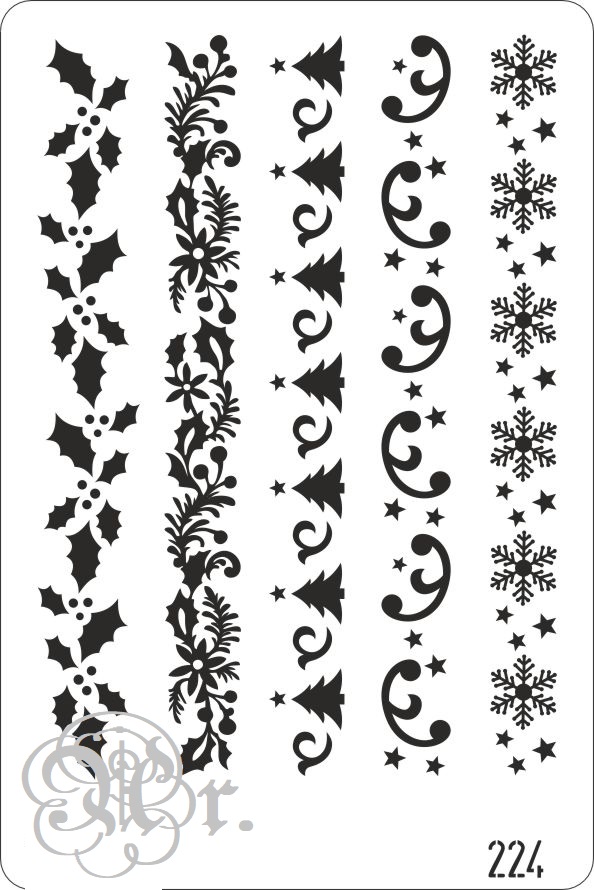 Stencil 20*30 Cm. 224 Cenefas Navidad