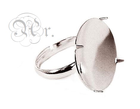 Set 2 Anillos Base Garra 20 Mm. Plateado