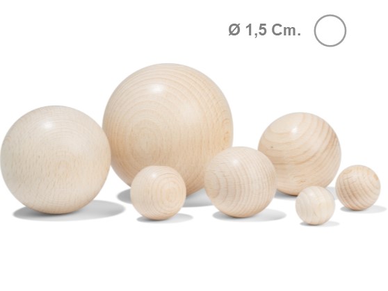 Bola Madera Sin Ø15 Mm. 9 U.