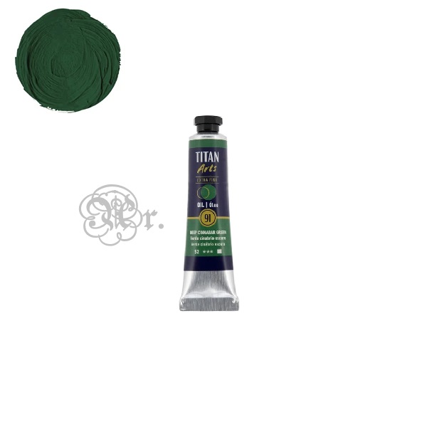 91 óleo Titán 20 ml. verde cinabrio oscuro