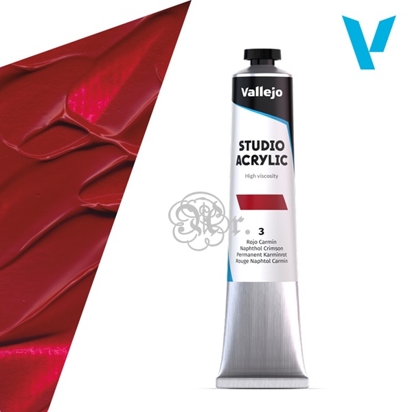 3 Acrilico Vallejo 58 Ml. rojo carmin naftol
