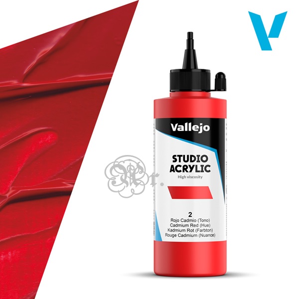 2 Acrilico Vallejo 200 ml. Rojo de Cadmio