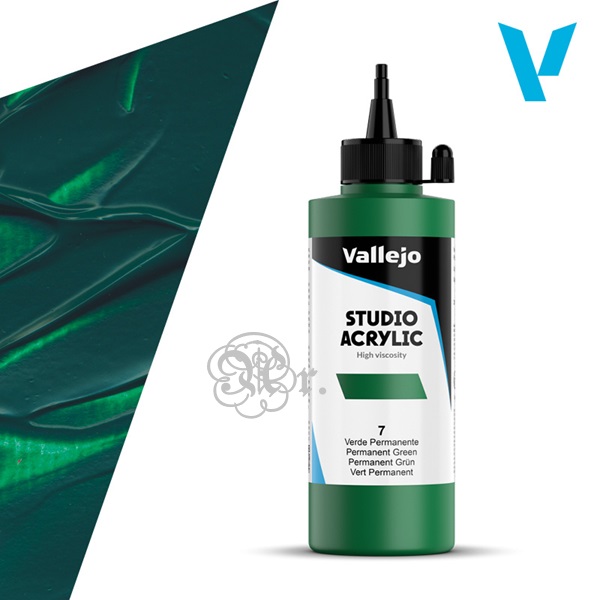 7 Acrilico Vallejo 200 ml. Verde permanente