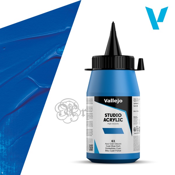 63 Acrilico Vallejo Studio 500ml. azul cyan oscuro