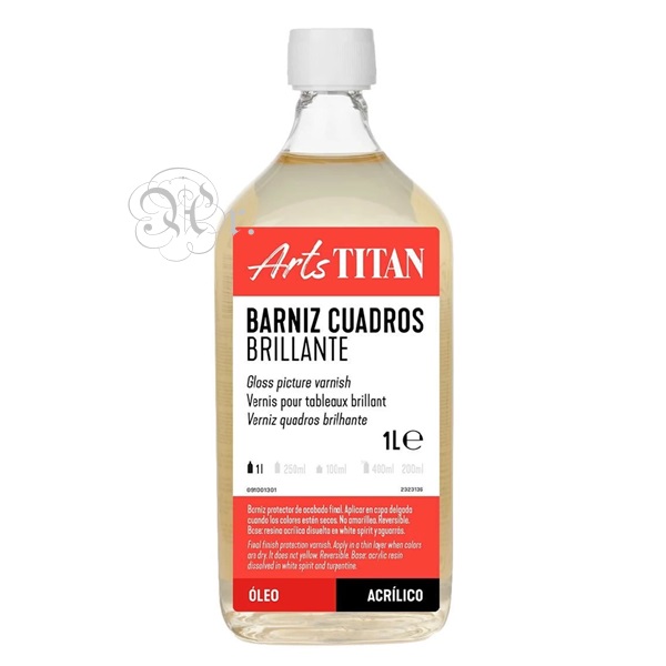 Barniz cuadros brillante Titan 1 L.