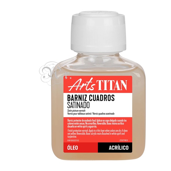 Barniz cuadros satinado Titan 100 ml.