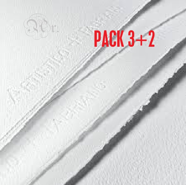 Papel Acuarela Fabriano 100% 300g. GF Pack 3+2