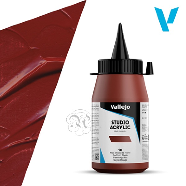 Acrilico Vallejo Studio 500 Ml. 10 Rojo Oxido Hierro