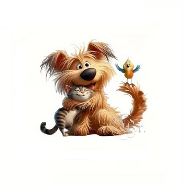 Transfer Textil Dtf 18*18 Cm. Perro Y Gato