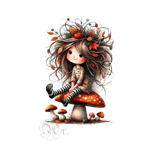 Transfer Textil Dtf 18*18 Cm. Niña Sobre Seta