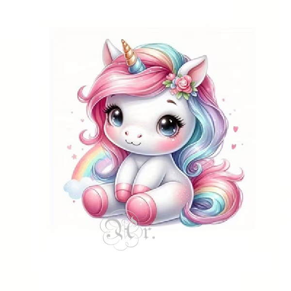 Transfer Textil Dtf 18*18 Cm. Unicornio