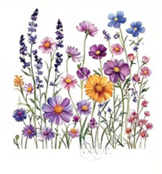 Transfer Textil Dtf 18*18 Cm. Flores Silvestres