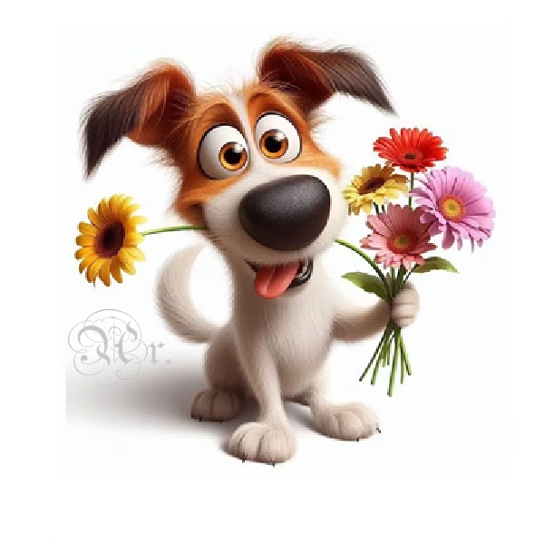 Transfer Textil Dtf 18*18 Cm. Chucho Margaritas