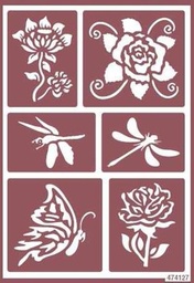 [1823128] Stencil Flex 28 Floral Libelula