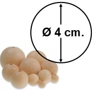 [082401625] Bola Madera 40Mm 25U Nat.