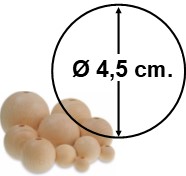 [082401725] Bola Madera 45Mm 25U Nat.