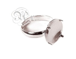 [0808B32] Set 2 Anillos Base Garra 12 Mm. Plateado