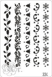 [0848224] Stencil 20*30 Cm. 224 Cenefas Navidad