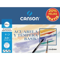 [0216994] Pack 6 Hojas Acuarela 370 G. 24*32 Cm.