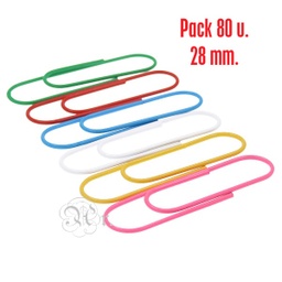 [0215005] Pack 80 Clips Multicolor 28 mm.