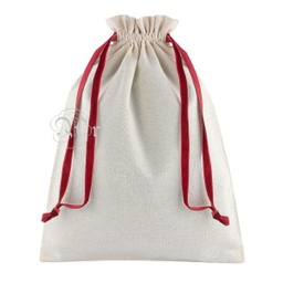 [0841212] Saco Algodon Cinta Roja 25*32 cm. 
